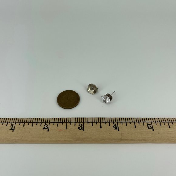 VINTAGE 💎 925 STERLING CZ . ALR 2 CARAT STUD POST SINGLE EARRING . FAUX DIAMOND - Picture 17 of 17